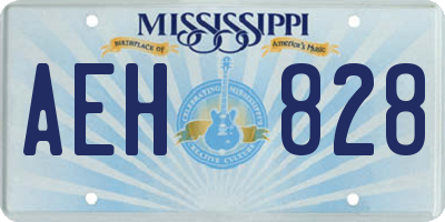 MS license plate AEH828