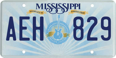 MS license plate AEH829