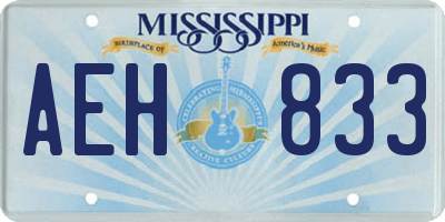 MS license plate AEH833