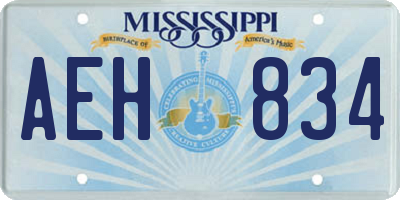 MS license plate AEH834