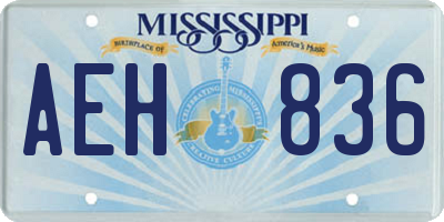 MS license plate AEH836