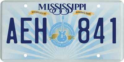 MS license plate AEH841