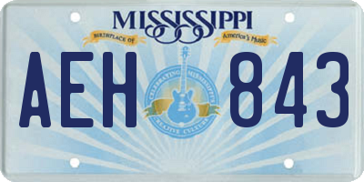 MS license plate AEH843