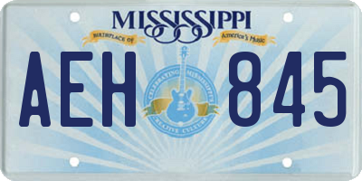 MS license plate AEH845