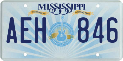 MS license plate AEH846