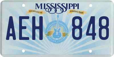 MS license plate AEH848