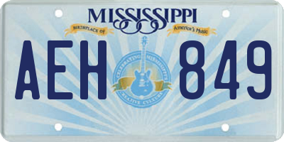MS license plate AEH849