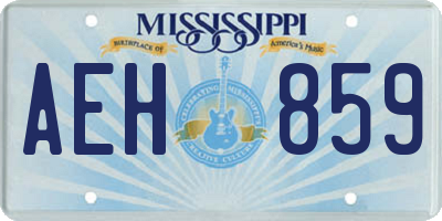 MS license plate AEH859