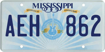 MS license plate AEH862