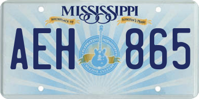 MS license plate AEH865
