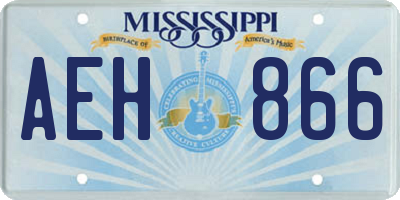 MS license plate AEH866