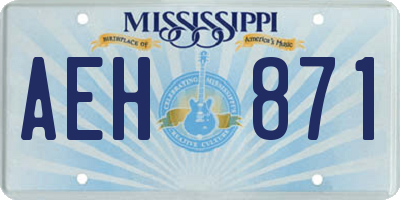 MS license plate AEH871