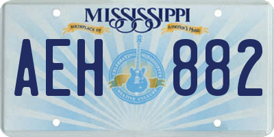 MS license plate AEH882