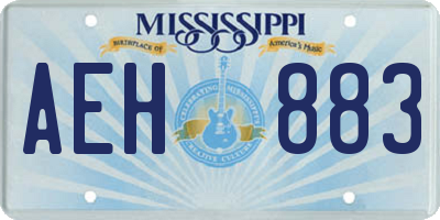 MS license plate AEH883