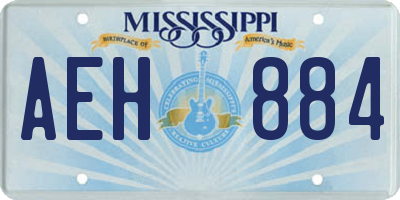MS license plate AEH884