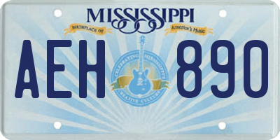 MS license plate AEH890