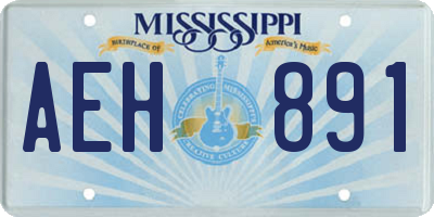 MS license plate AEH891
