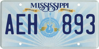 MS license plate AEH893