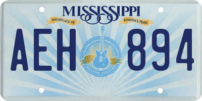 MS license plate AEH894
