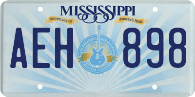 MS license plate AEH898