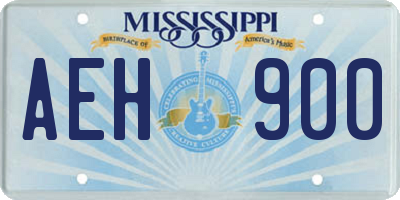MS license plate AEH900