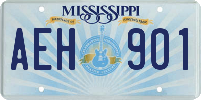 MS license plate AEH901
