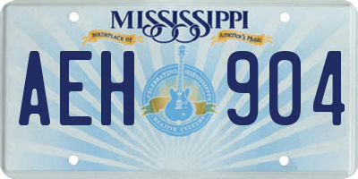 MS license plate AEH904