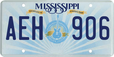 MS license plate AEH906