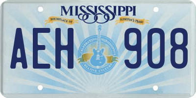 MS license plate AEH908