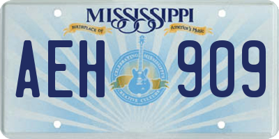 MS license plate AEH909