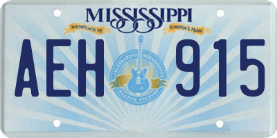 MS license plate AEH915