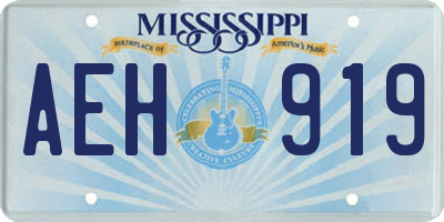 MS license plate AEH919