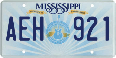MS license plate AEH921