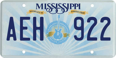 MS license plate AEH922