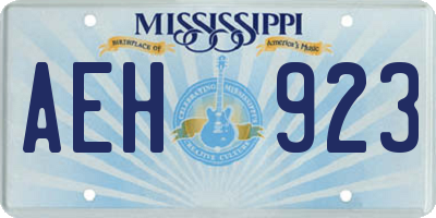MS license plate AEH923