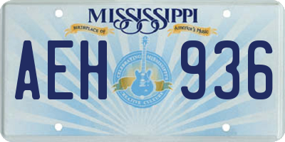 MS license plate AEH936