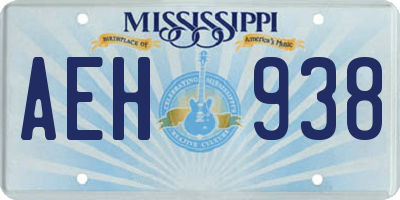 MS license plate AEH938