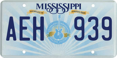 MS license plate AEH939
