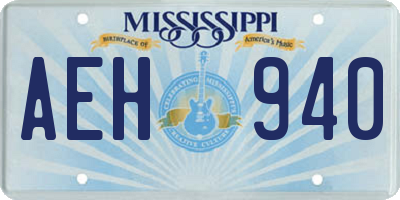 MS license plate AEH940