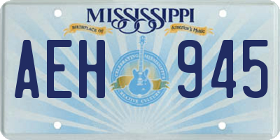 MS license plate AEH945