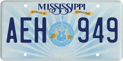 MS license plate AEH949