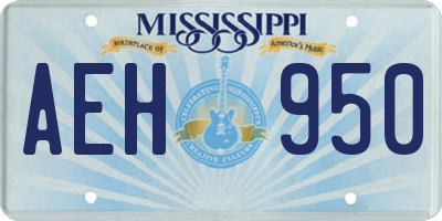 MS license plate AEH950