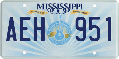 MS license plate AEH951
