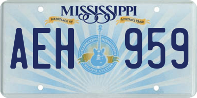 MS license plate AEH959
