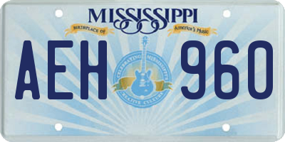 MS license plate AEH960