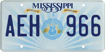 MS license plate AEH966