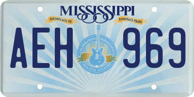 MS license plate AEH969