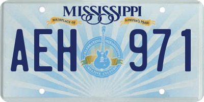 MS license plate AEH971
