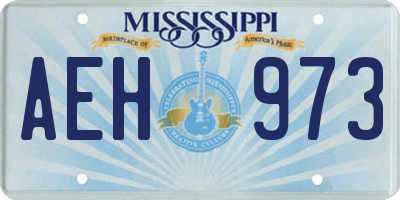 MS license plate AEH973