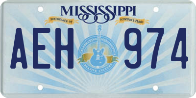 MS license plate AEH974
